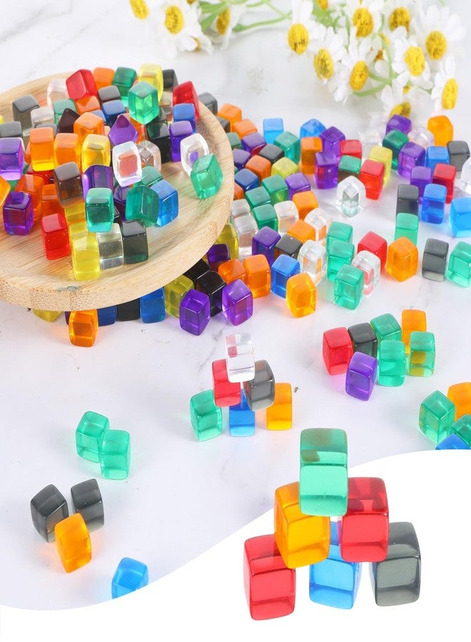 Gtziqa 200 PCS 8mm Multi-Colored Blank Dice, 8-12 Colors Mini Dice Beads Acrylic Cubes Assorted Color No Hole Beads with Storage Box Small Clear Dices for Board Tabletop Dices DIY Making - Image 5